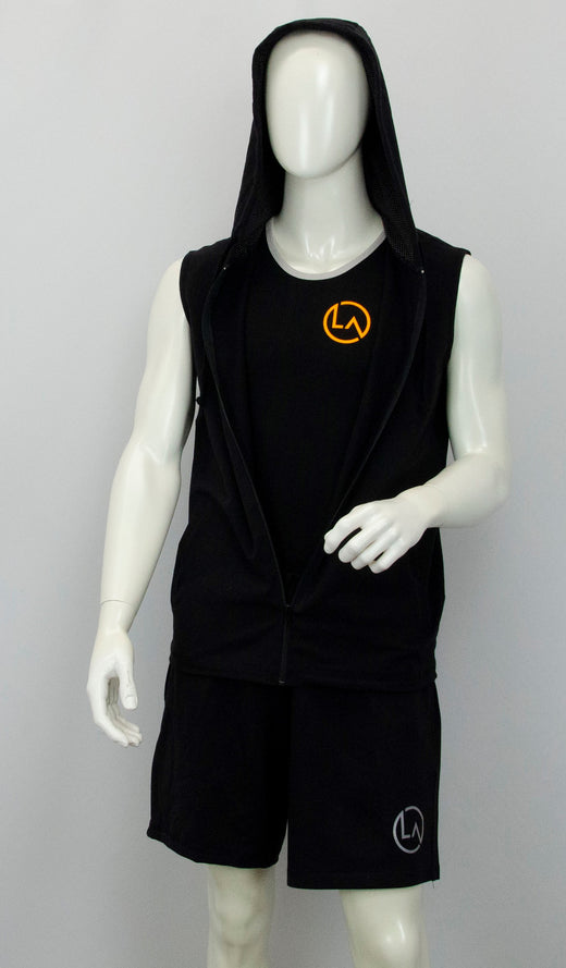 SLEEVELESS  FULL ZIP POCKETED HOODY